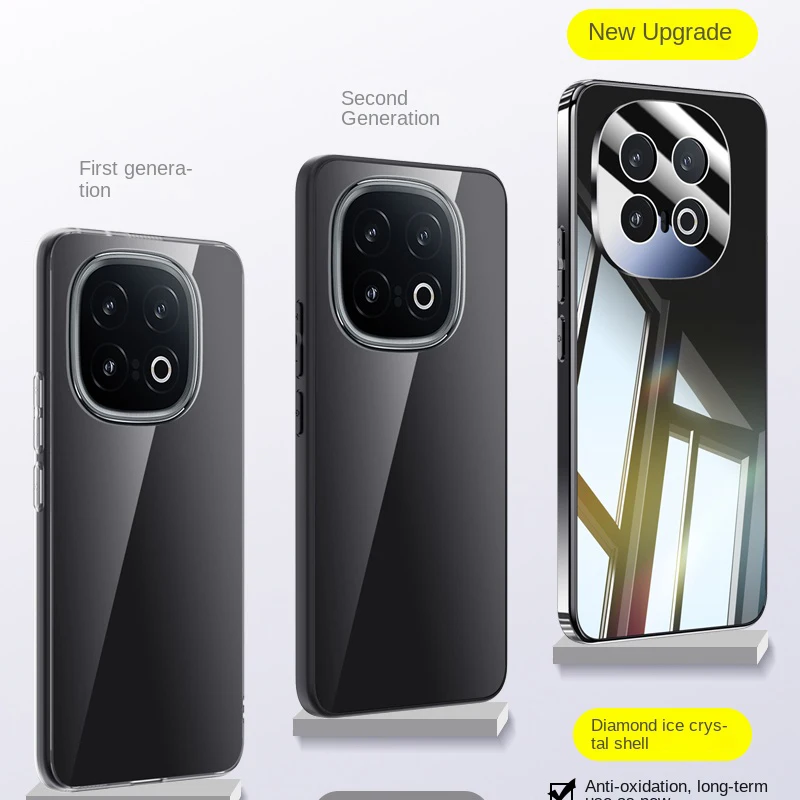 For VIVO IQOO 13 Anti-Fingerprint Anti-Drop Washable Ice Crystal 360° Ring Airbag Lens All-Inclusive Phone Case