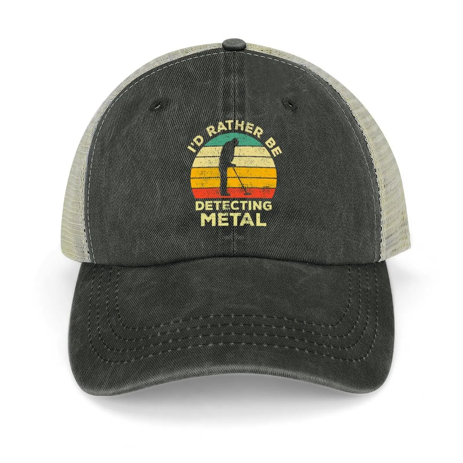 I’d Rather Be Metal detecting Vintage Gift For Metal Detectors Cowboy Hat fishing hat Fashion Beach Fluffy Hat Woman Men's