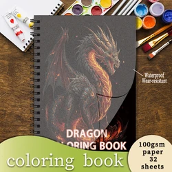 Coloring Book - 8.3 x 11.2 inches 32 pages Dragon's Guardian Coloring Book - Ideal gift for family or friends