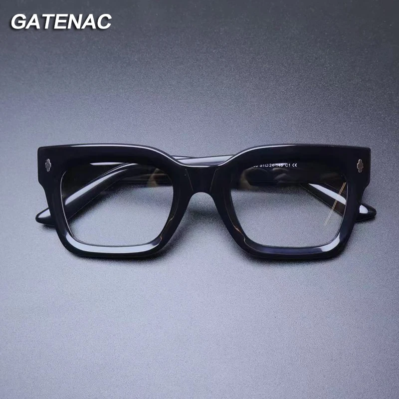 

Gatenac Vintage Thick Acetate Glasses Frame Women 2024 New Retro Prescription Myopia Eyeglasses Frame Men Luxury Brand Eyewear