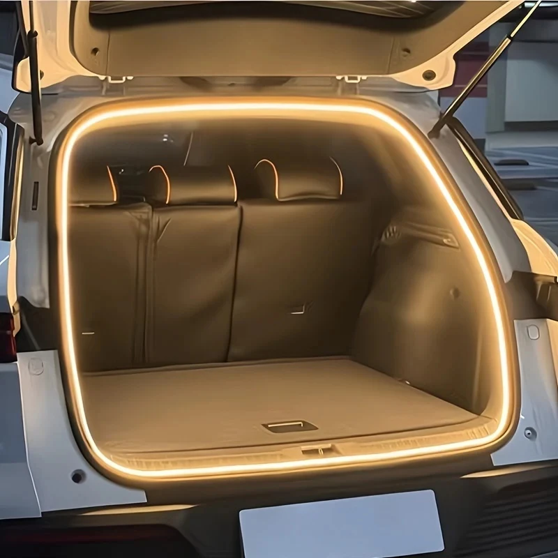 Car high brightness trunk lighting ambient light interior decoration LED wiring free automatic sensing tailgate light strip