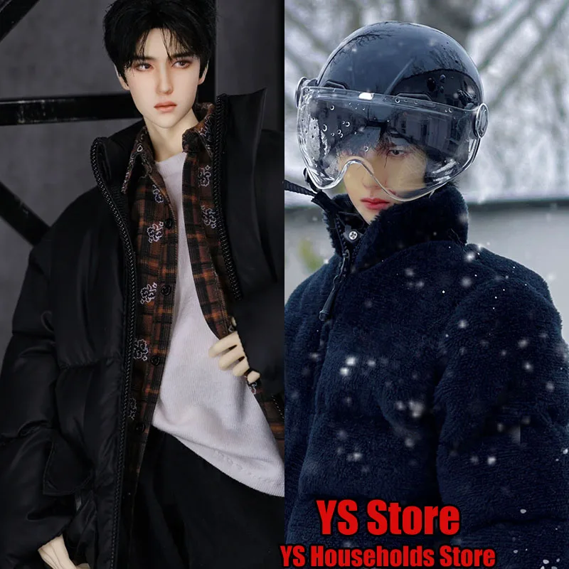 2 Styles 1/12 Man Soldier Black Long Short Winter Workwear Cotton Jacket Lamb Wool Coat Clothes  For 6" Male Action Figure Body