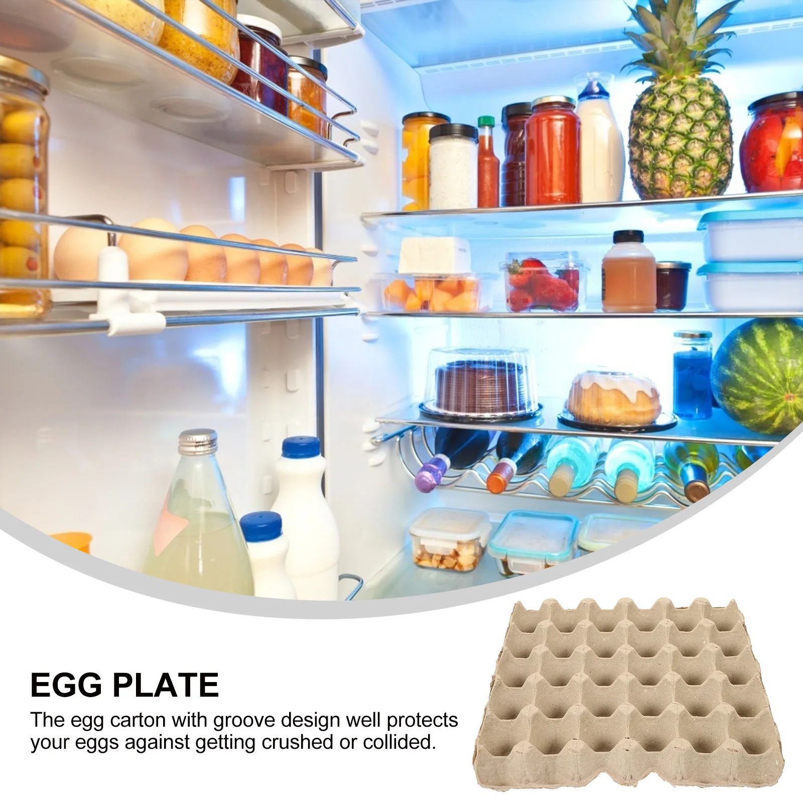 

5pcs Trays Egg Cartons Reusable Case for Eggs 30 Paper Pulp Egg Cartons Pieces Safe Stackable Home Storage Organizer