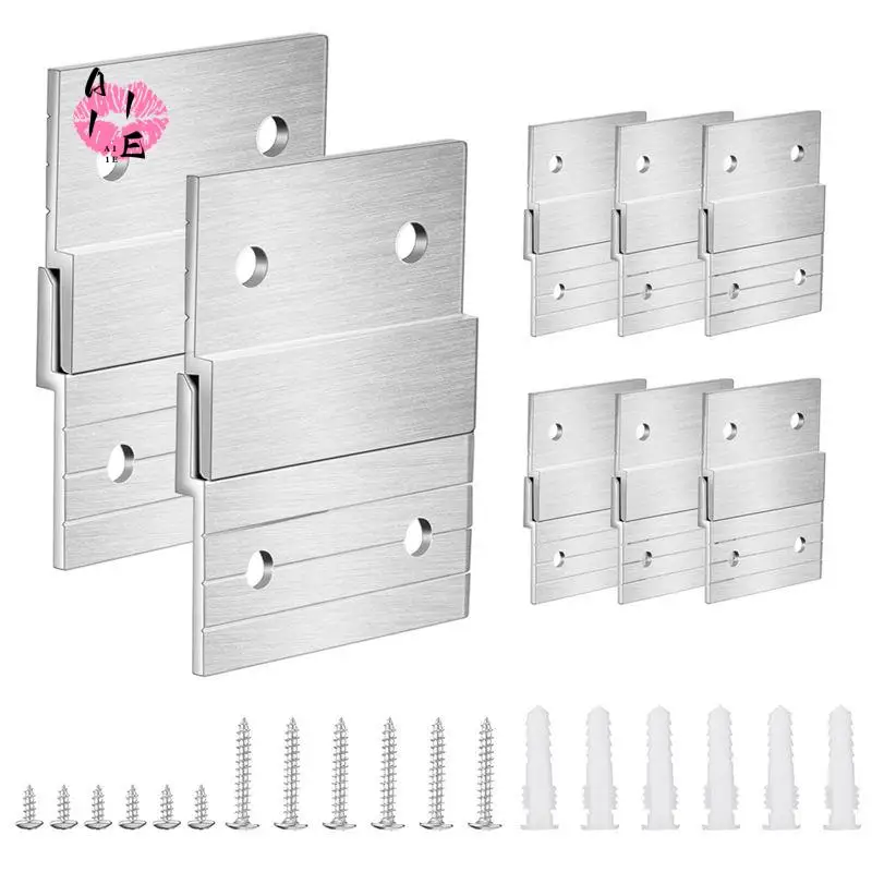 A11E-1 Set 5In French Cleat Hanger Heavy Duty Metal Hanger Photo Rack Art Frame Wall Hardware Z-Barfor Hook Mirror Durable