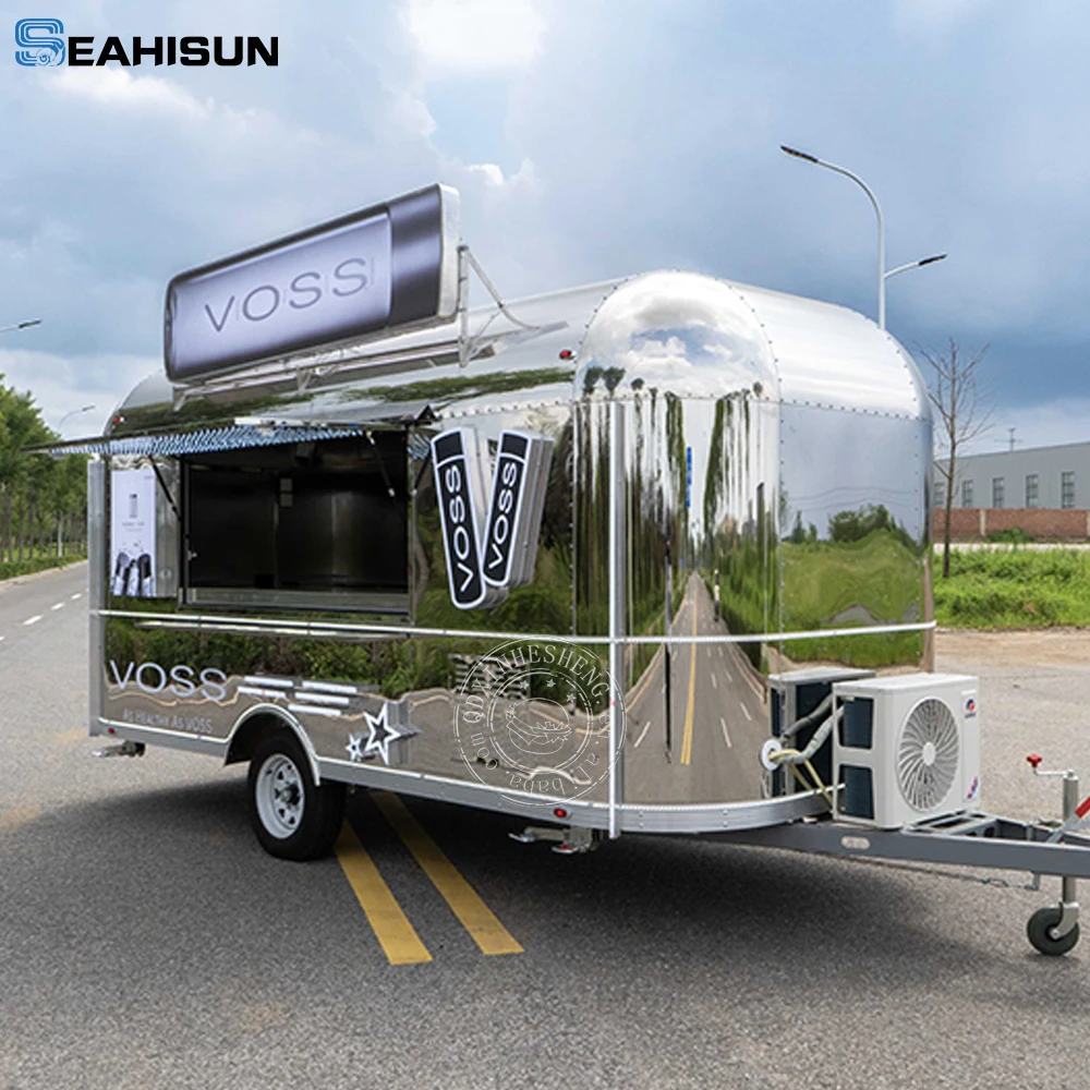 Street Coffee Food Trailers Fully Equipped Food Camping Trailer Vintage Cart Pizza Food Truck with Full Kitchen United States