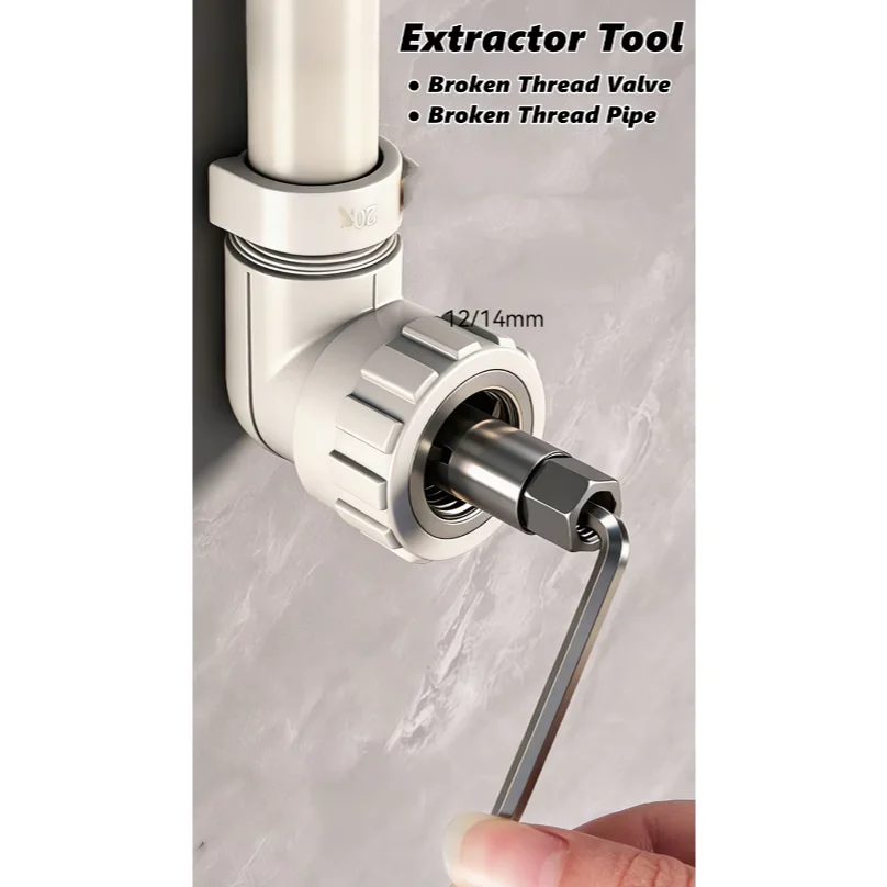 Faucet Angle Valves Broken Wire Extractor Set Damage Screw Extractor Remover For Plumbing Maintenance Pipe Thread Extractors