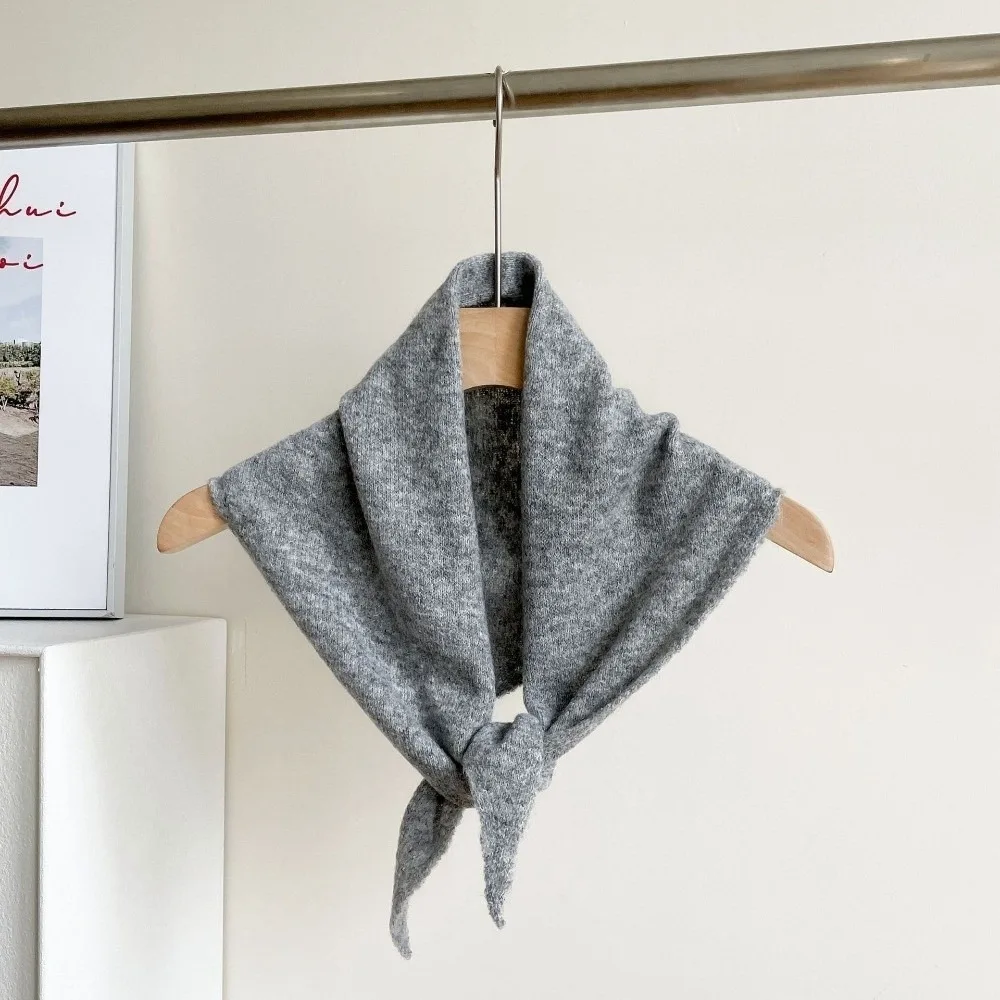 

Новый однотонный вязаный треугольный шарф, многофункциональная мягкая шаль из искусственной шерсти, морозостойкие шарфы, женский нагрудник