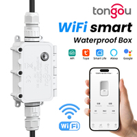 TONGOU Tuya WiFi Smart IP67 Waterproof Box Switch - Power Display, 1-16A Adjustable, Timer, Voltage & Current Protection