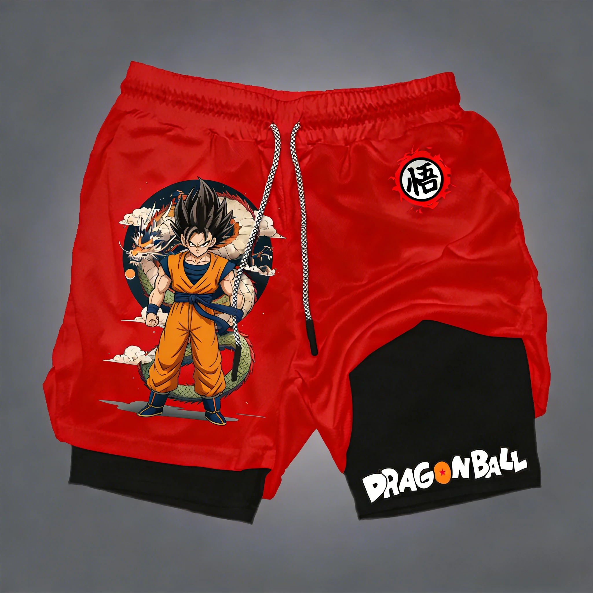 

Dragon Ball Anime GOKU Peripheral Printed Double Layer Shorts 2026 Latest Spring and Summer Sports Men's Loose Breathable Pants