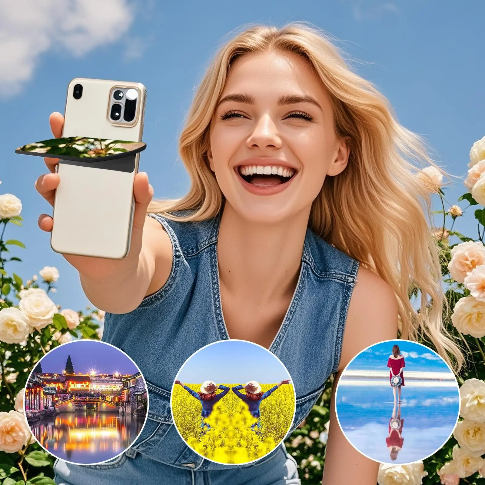 

Mirror Effect Lens For Phone Camera Cell Phone Mirror Reflection HD Lens Rotatable Cellphone Accessories For Tech Savvy Users