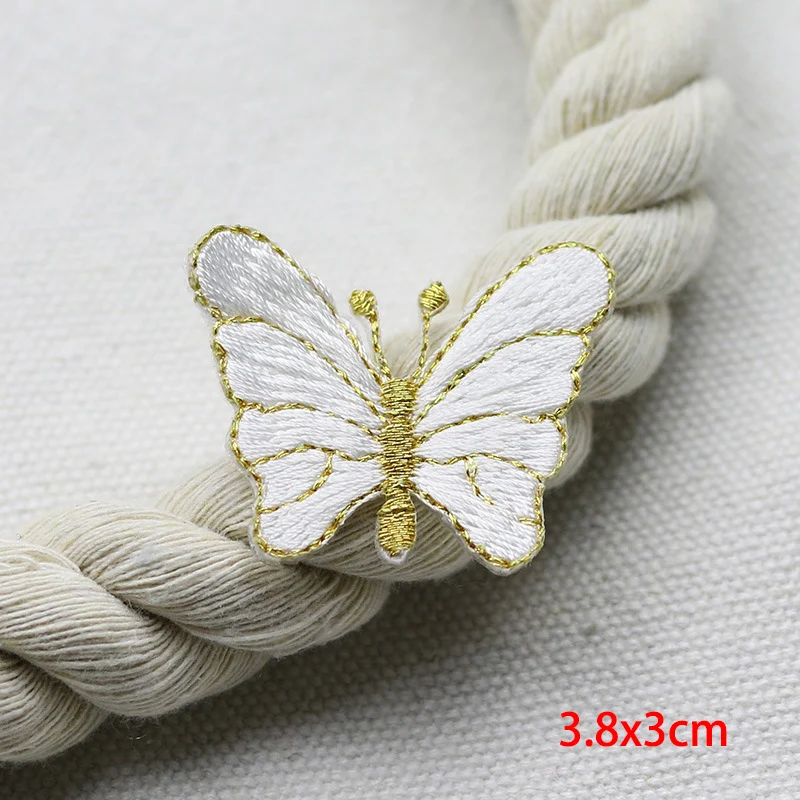 Butterfly Embroidery Patch Cloth Sticker Fashion Patches Decals DIY Patch Hole Clothes Bag Decoration Small Applique Sew Sticker