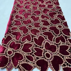 Multicolor Options Velvet Lace Black Laser Cutting Embroidered Milk Silk Fabric For Women Edge Border Clothing Decration 5yards