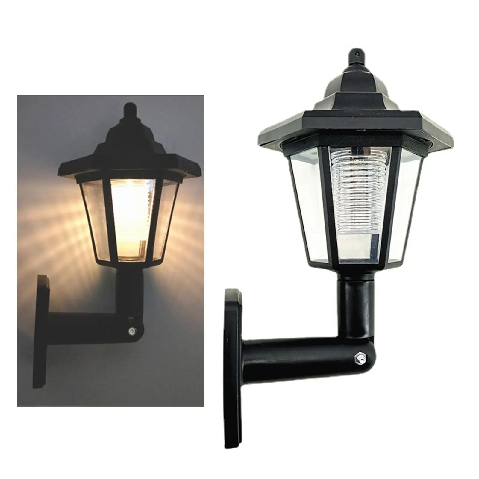 

2x Solar Hex Wall Lights Ornaments Porch Lights Fixture IP65 Waterproof Lawn Light Decor for Deck Patio Garden Fence Front Door