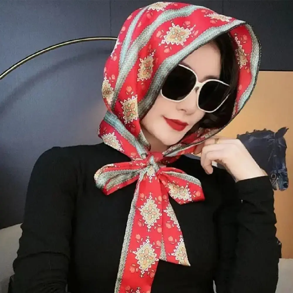 

2023 New Summer Simulation Silk Muslim Baotou Hat Scarf Fashion Sunscreen Turban Cap Soft Women Hijab Cap Headscarf Islamic Hat