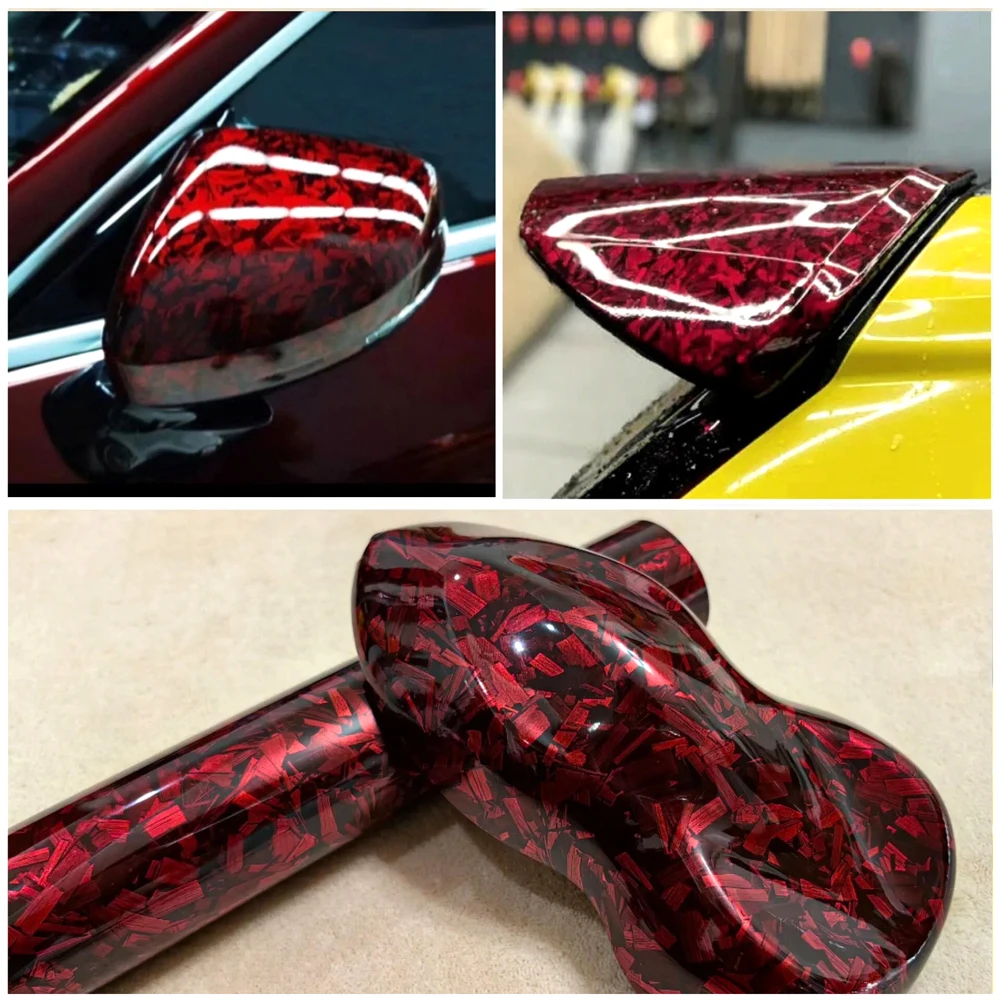 Glossy Black Forged Carbon Fiber Vinyl Wrap Ghost Camo Self-Adhesive DIY Car Motorcycle Styling Interior Stickers - view 6