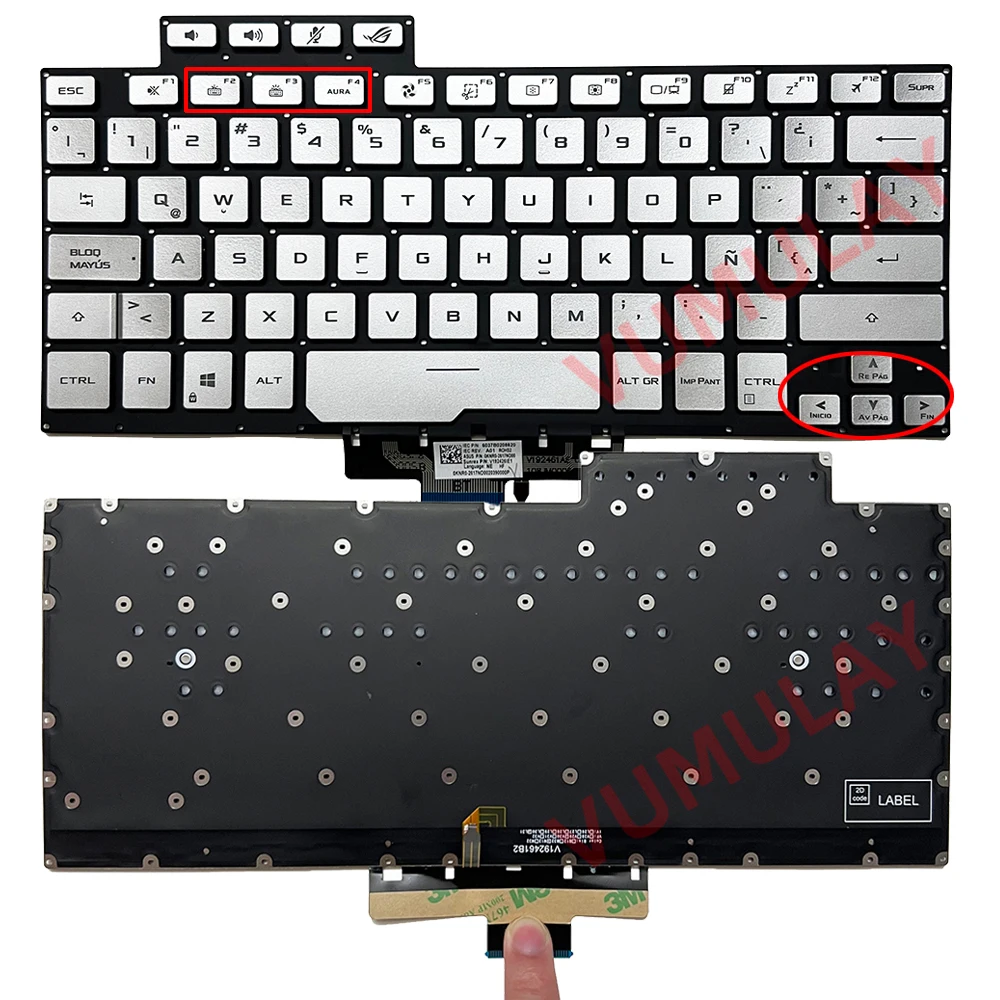 Imagem -02 - Teclado Retroiluminado para Asus Rog Zephyrus G14 Ga401qec Ga401qe Ga401qm Ga401iv Ga401qc Ga401qh Ga401iu Ga401ihr sp