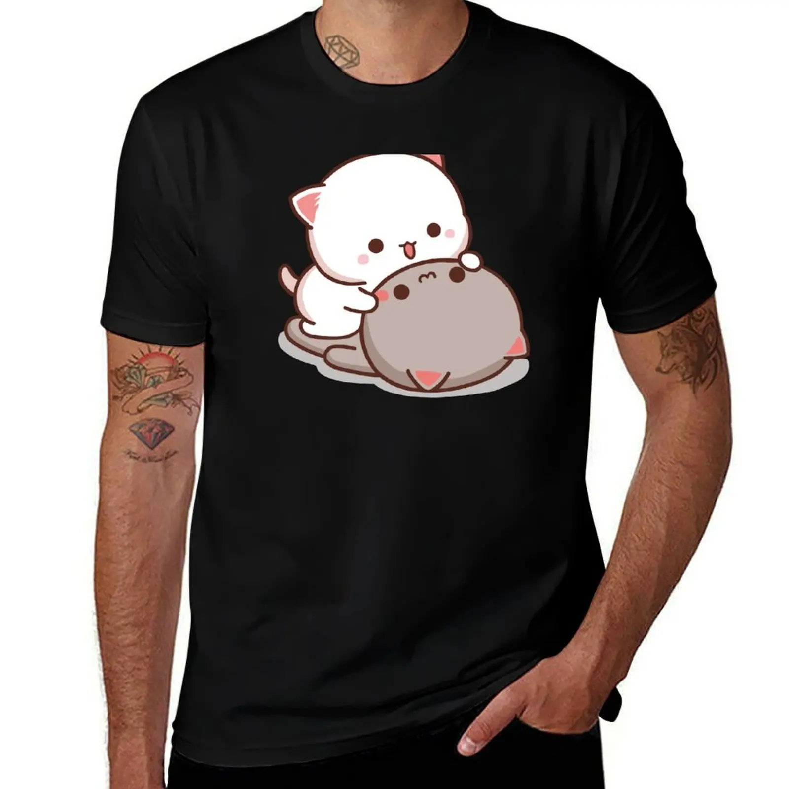 

Mochi Peach goma cat love romance T-Shirt tees cheap stuff anime stuff oversizeds mens graphic t-shirts hip hop