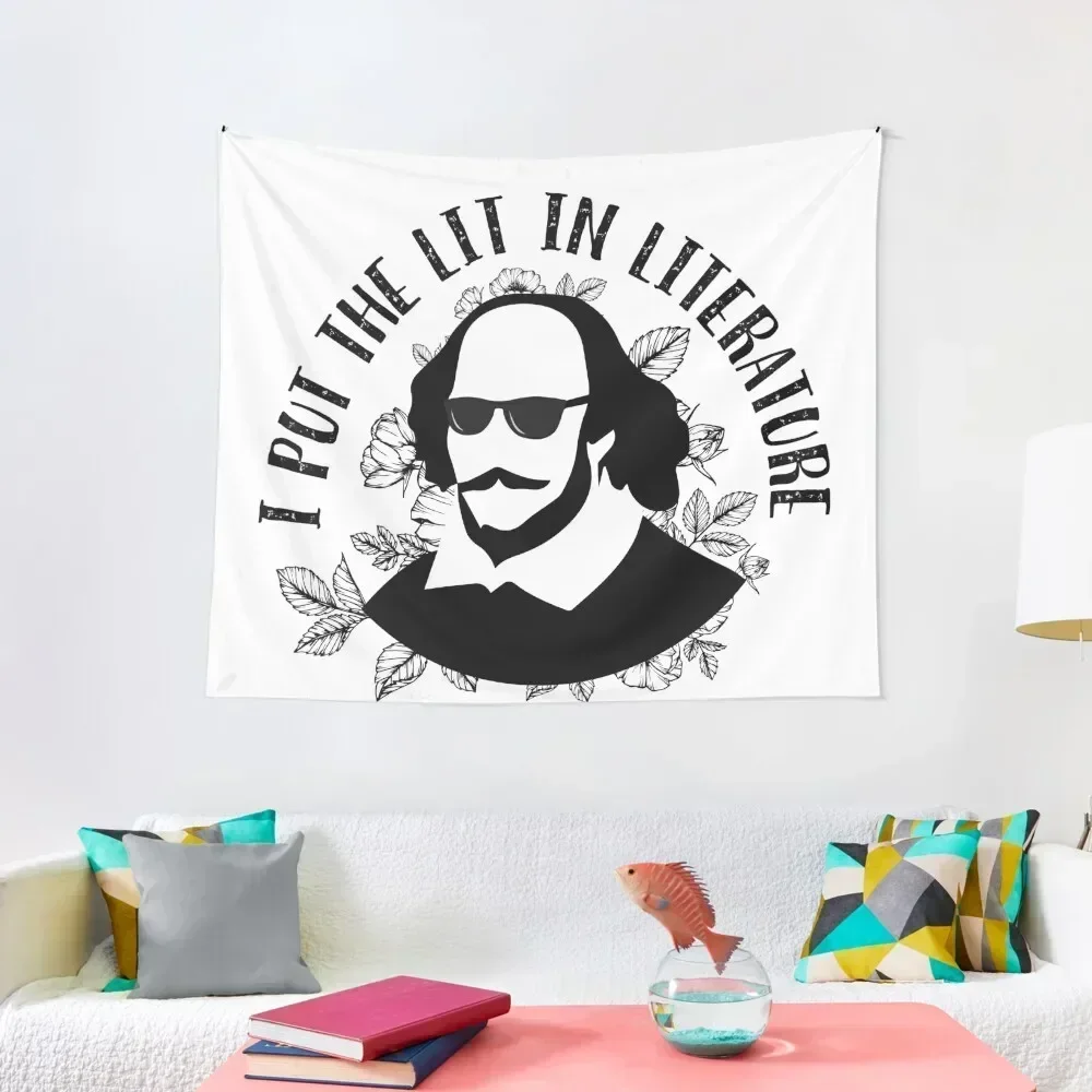 

Cool Shakespeare - I Put the Lit in Literature (Black and White Version) Tapestry Decorative Wall Tapestry