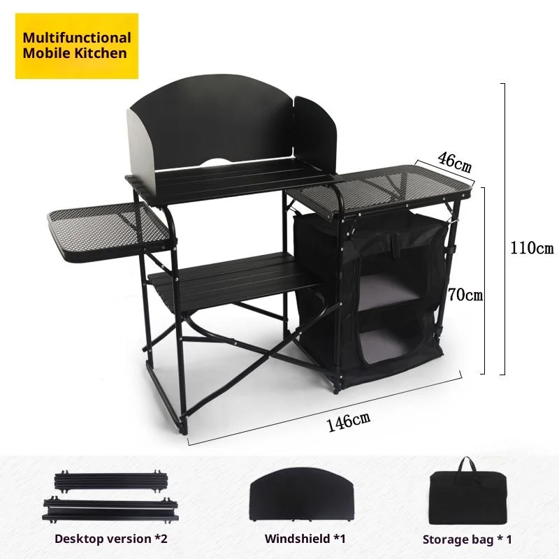 في الهواء الطلق المحمول خفيفة الوزن الألومنيوم للطي IGT طاولة التخييم المحمولة محطة المطبخ حفلة الطعام خزانة Shinetrip #2