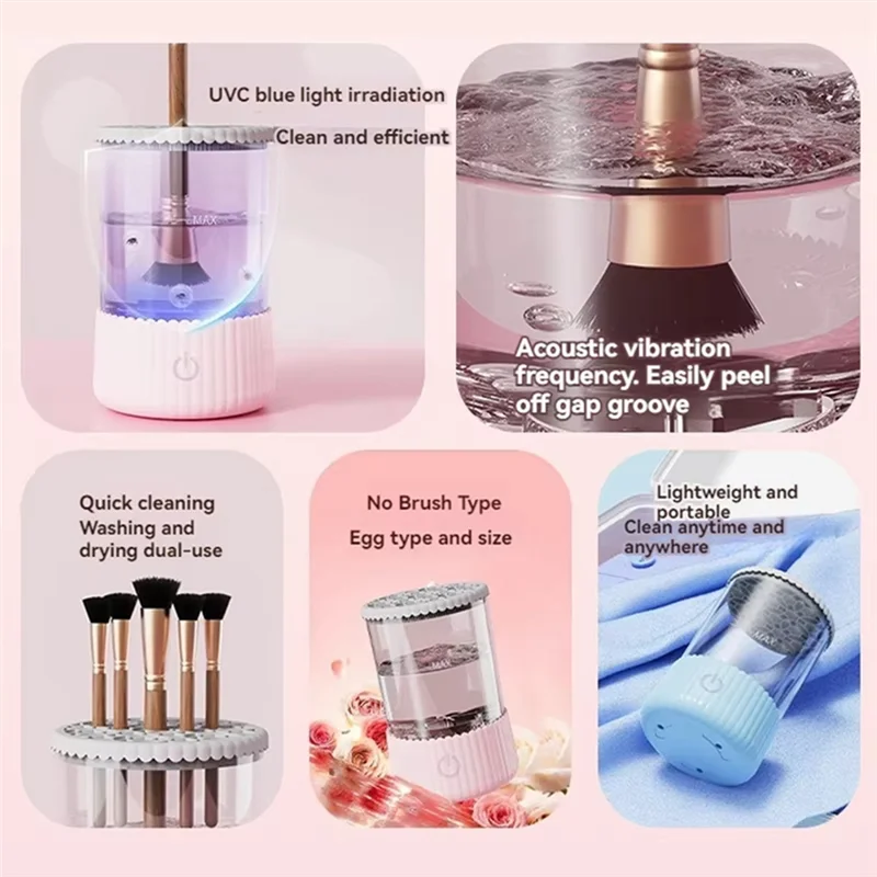 

Electric Makeup Brush Cleaner Machine Quick Cleaning Makeup Brush For Travel Home Useportable Cleaning Machine