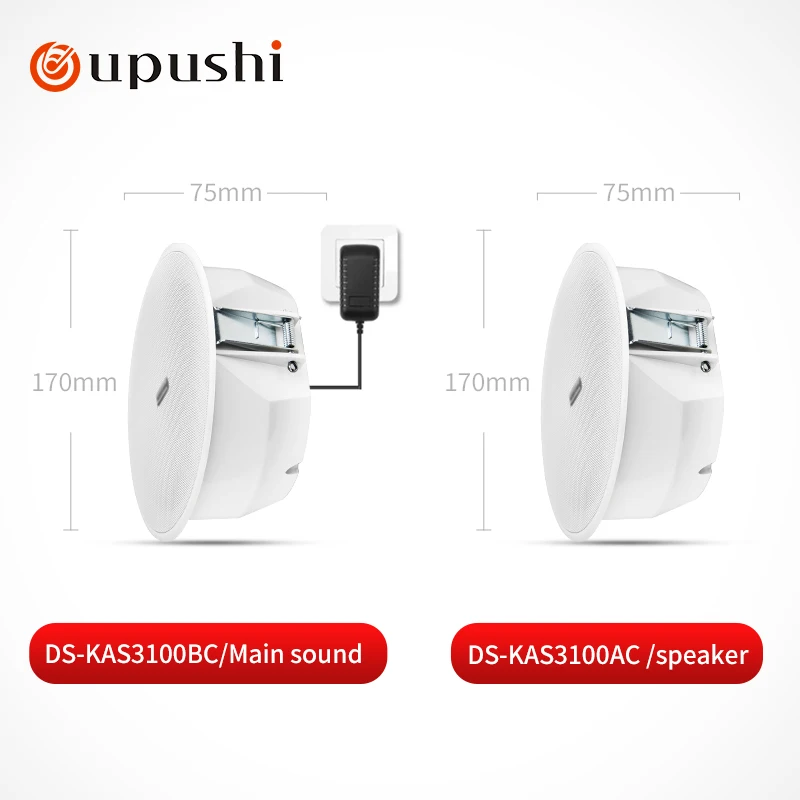 

Oupushi wireless Bluetooth speaker with 10W main and auxiliary speakers, surround ceiling speaker
