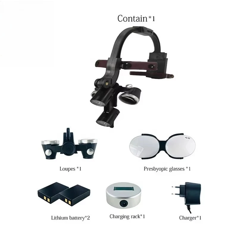 New Dental Glasses Medical Binocular Loupes Magnifier Headlight LED/ Dental Loupe Light  2.5X 3.5X Magnification