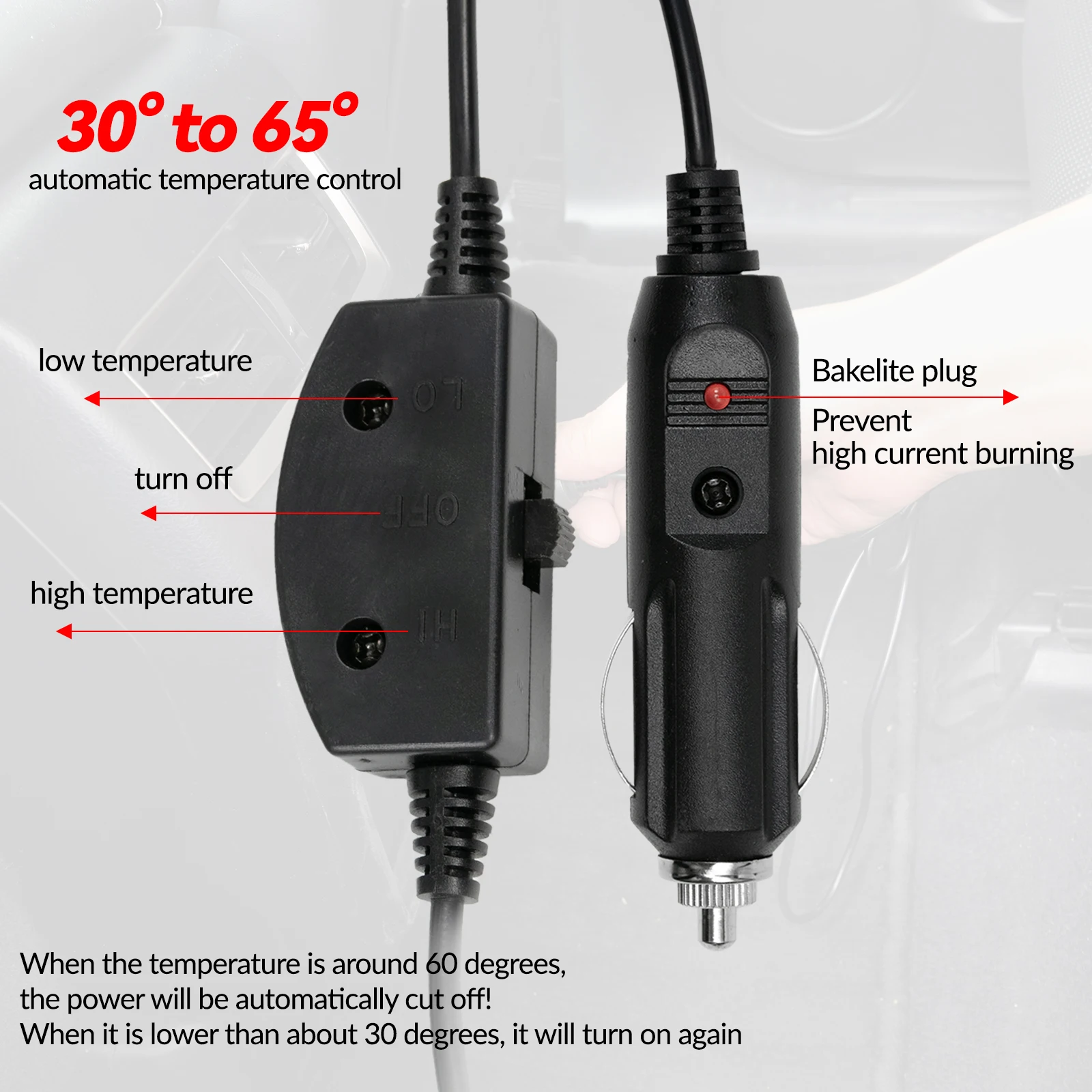 Auto 2. Sitzreihe Beheizte Rücksitzauflage 12V Universeller Heizkissen Kälteschutz Winterpolster Schwarzer Schutz Zubehör – Detail 6