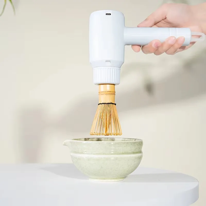 Electric Matcha Whisk 3 Speed Adjustable Type-C Rechargeable Milk Frother for Matcha Tea Coffee Kitchen Use