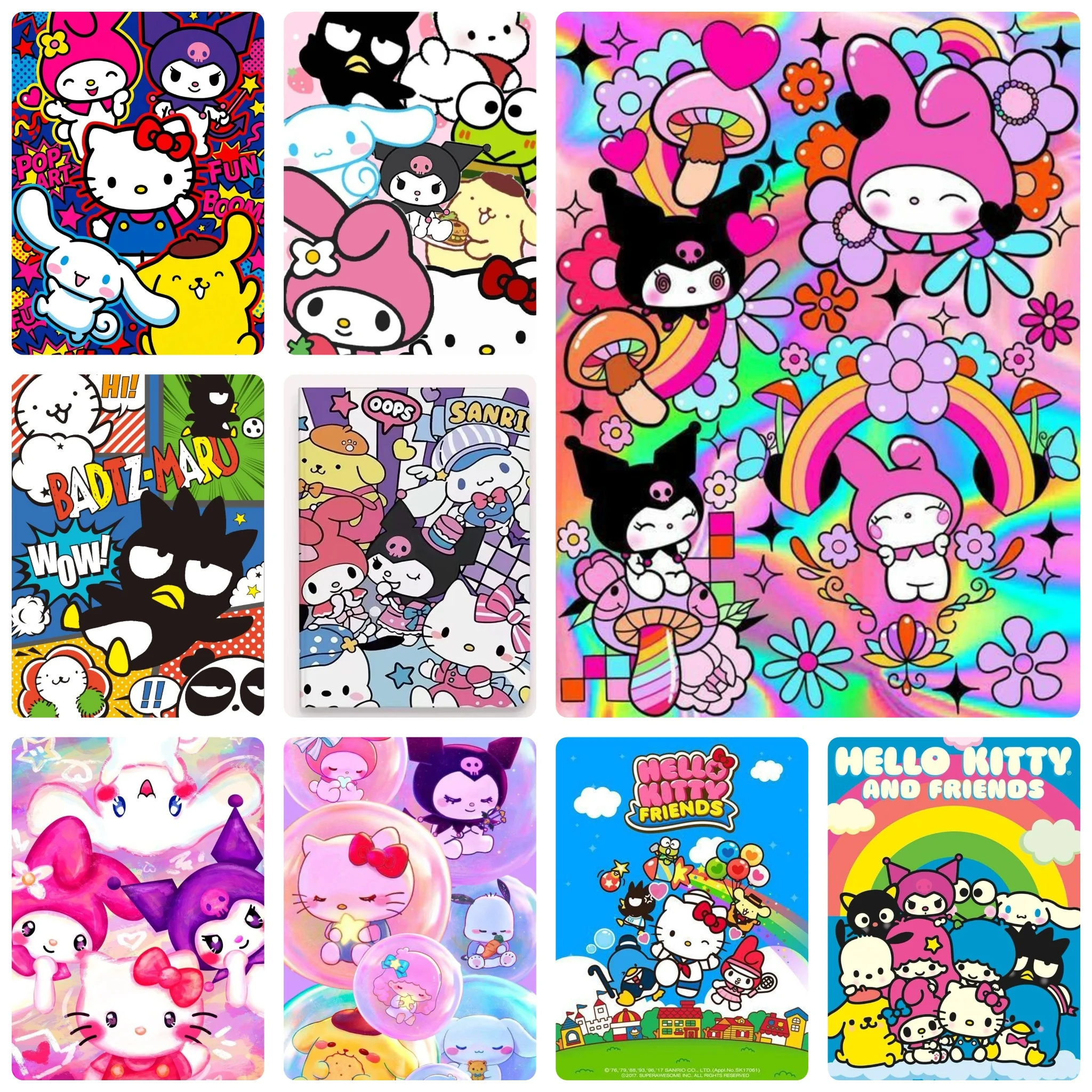 DIY Sanrio Friends Diamantmalerei, bunte Pop-Art niedliche Cartoon-Figur für Wohnzimmer-Wanddekoration, exquisites Geschenk