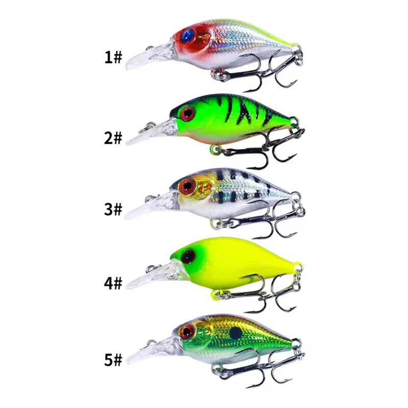 5 szt. Przynęty typu Crankbait na okonia, pstrąga, zestaw 4,4g 5cm sztuczne przynęty powierzchniowe, woblery typu Crank na szczupaka, przynęty Crankbaits do łowienia — zdjęcie 4