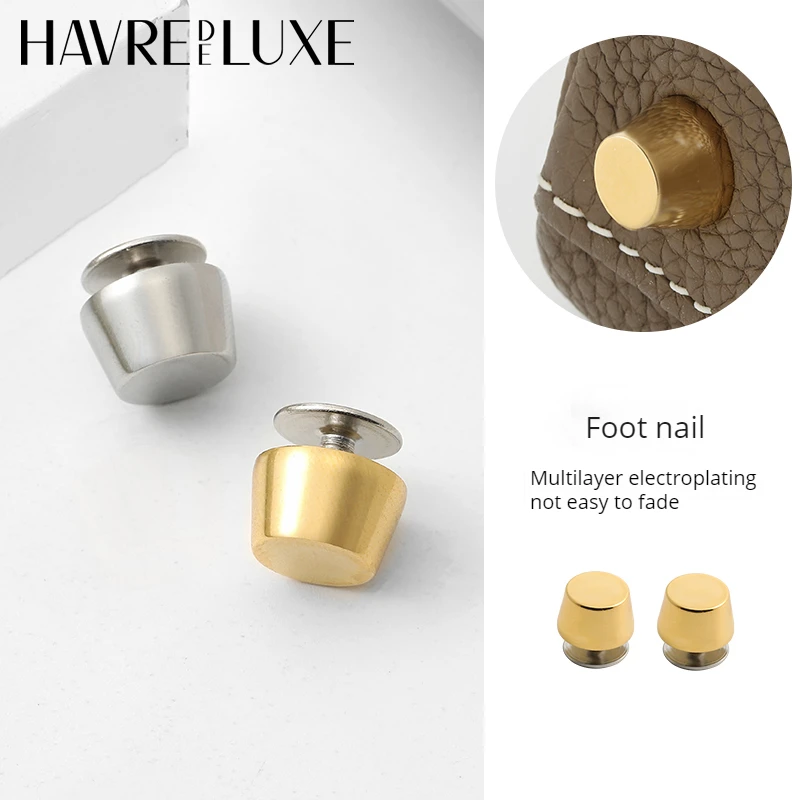 HAVREDELUXE Bag Foot Nail Platinum For Kelly Bag Titanium Steel Hardware Accessories Metal Screw Bottom Nail Set