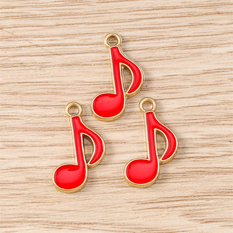 10 Stück 12x20mm Niedliche Emaille-Musiknoten-Anhänger für Schmuckherstellung Ohrringe Halsketten Armbänder DIY Bastelzubehör – Detail 3