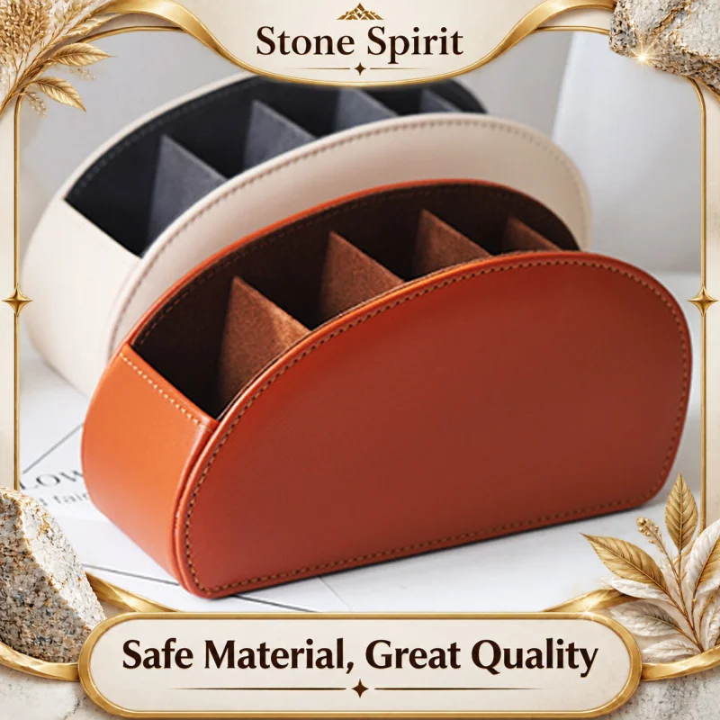 AhunderJiaz Light luxury Creative Leather Remote Control Organizer Creative Organizer Pen Holder Cosmetic Organizer Home Decor