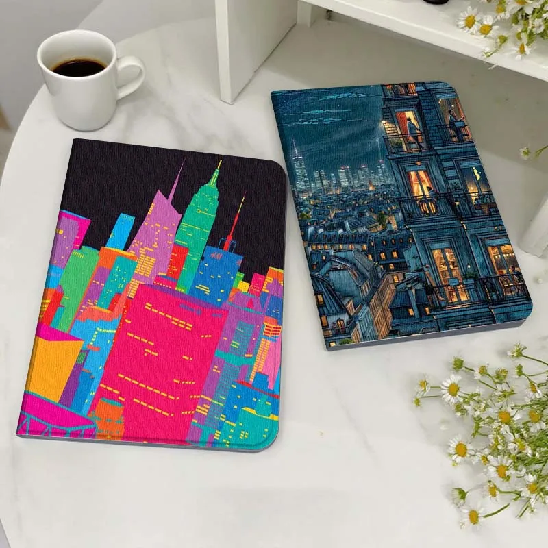 

Night City Building Balcony Tablet Case For Samsung Galaxy Tab S7 S8 S9 S10 FE Lite Gift