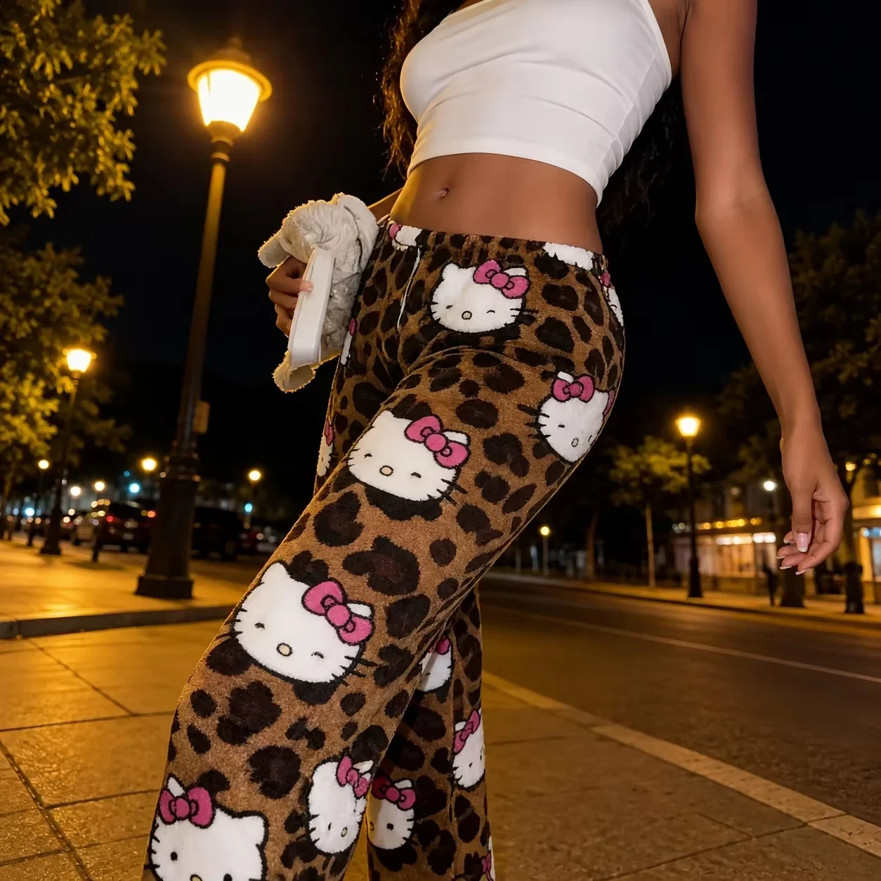 2026-2027 Hello Kitty Y2K Cartoon Animation Pajamas and Pants, Family Matching Pajamas and Pants, Soft and Fashionable Home Wear