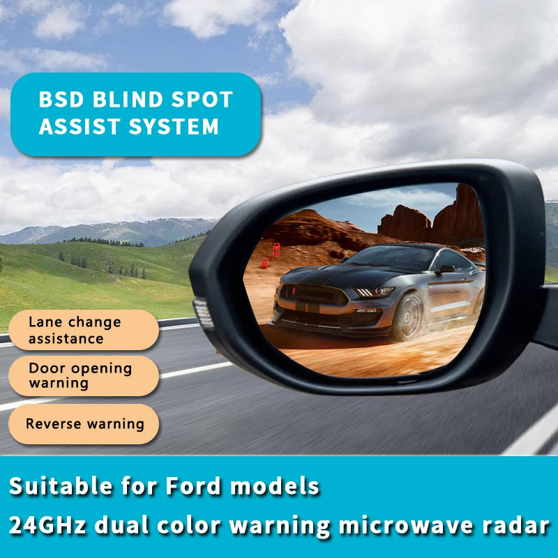 

For Ford car wild horse focus mk3 edge explorer F150 bsm blind spot mirror 24GHz Microwave radar bsd blind spot detection system