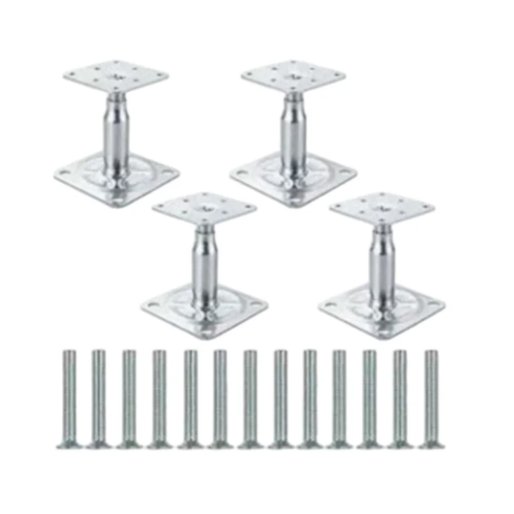 For Garden Fences Deck Height Adjuster Post Base Plate For Outdoor Projects Adjustable Support Bracket Rust Resistant Coating