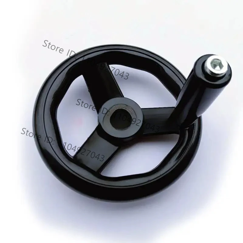 1pcs Black Milling Machine Lathe CNC  Spoked Hand Wheel Wavy Round bakelite three handwheel 100/125/160/200/250mm