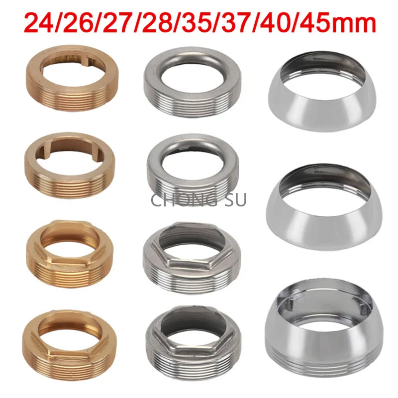 

1pcs All Copper Faucet Core Decorative Gland Cover Brass Stainless Steel Kitchen Basin Faucet Caps 24/26/27/28/30/35/37/40/45mm