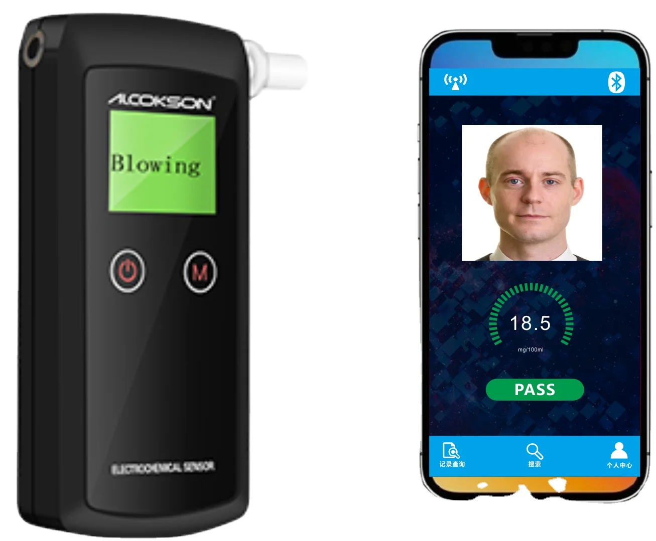 

A New Bluetooth-connected App Allows You to Switch Multilingual Portable Digital Breathalyzer