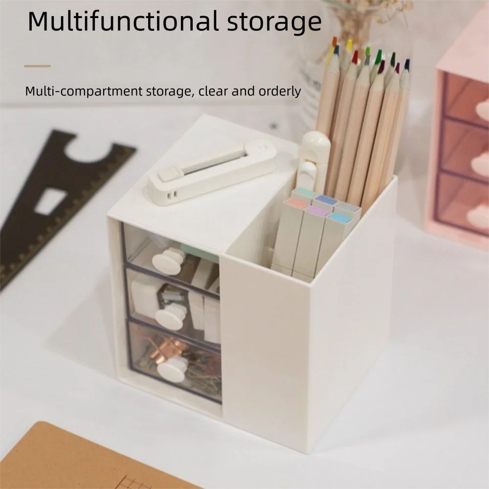 Clear Drawer Student Stationery Storage Box Stackable Multi Functional Desktop Pen Holder Plastic Fashion Jewelry Organizer Box