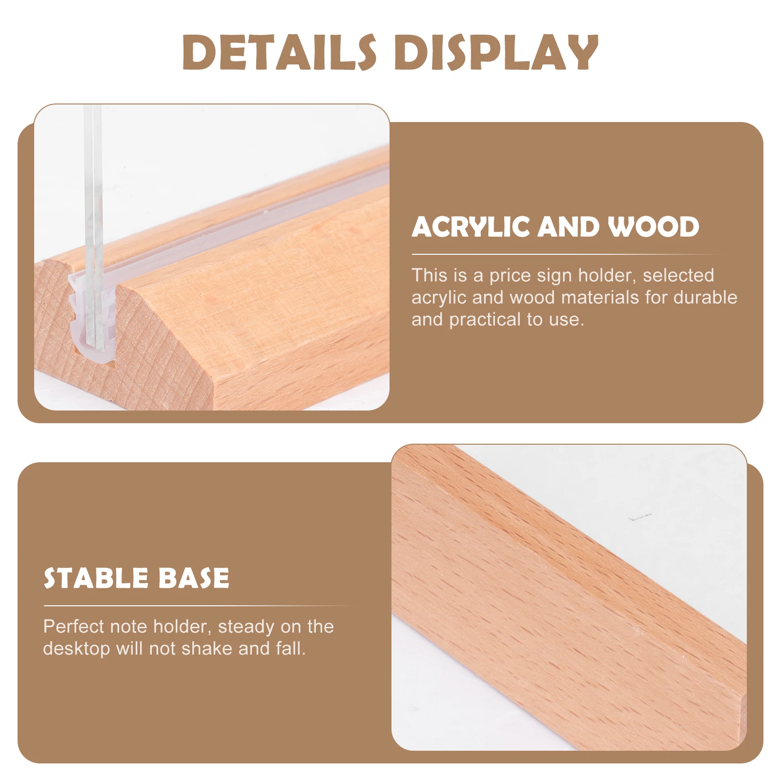 لوحة تسجيل أكريليك، حامل تخزين متعدد الأغراض، حامل ملاحظات على الطاولة، مثالي للإعلانات، منشورات، قائمة الأسعار، تعليمات ديكور #2