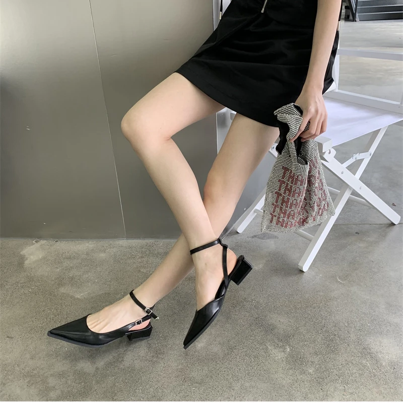 2024 Spring New Brand Women Pumps Shoes Fashion Silver Pointed Toe Ladies Elegant Slingback Sandals Zapatilla De Muje