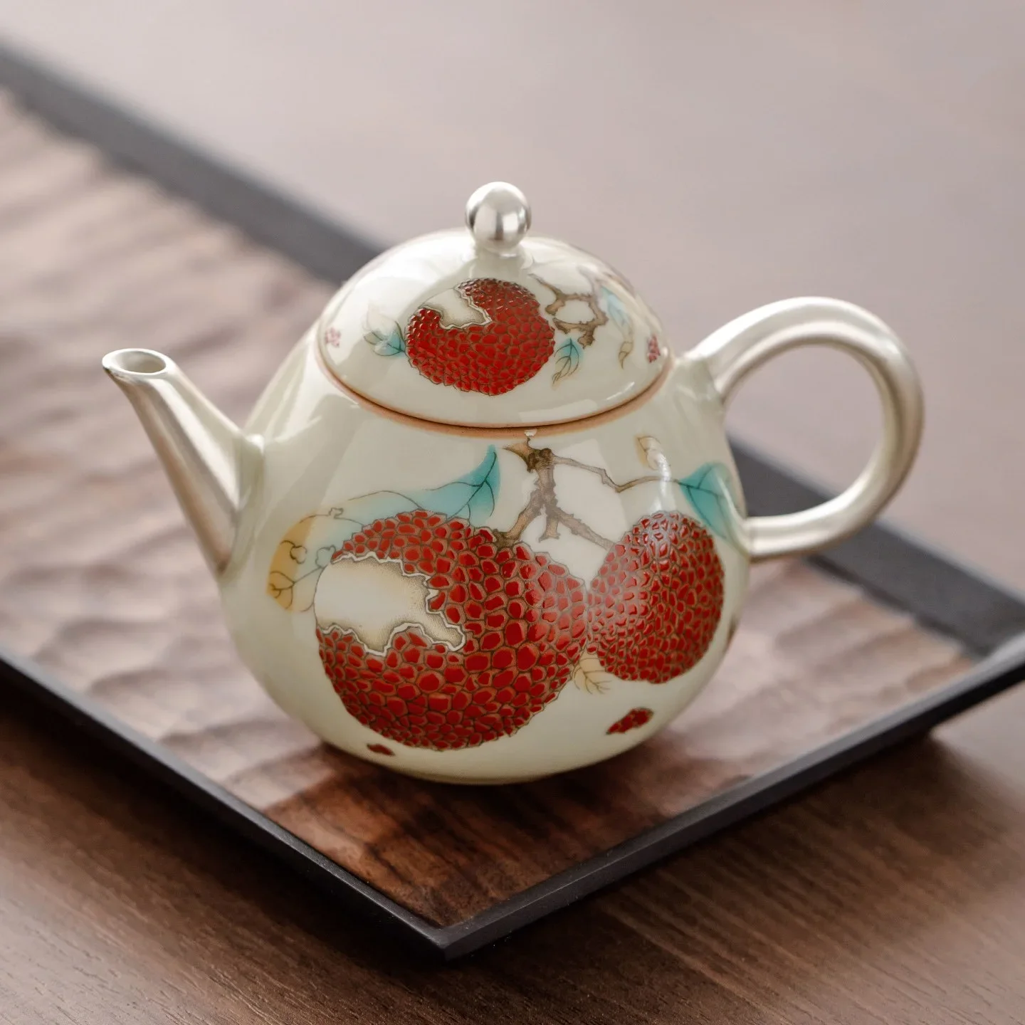 155ML Handmade Plated 999 Silver Butterfly Around Danli Teapot To Make Tea High-end Household with Filter KungFu Tea Kettle Gift