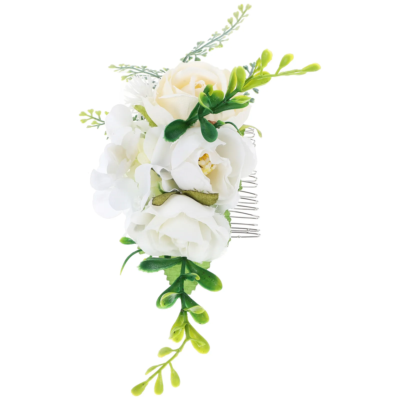 

Расческа для волос женская с искусственной розой, стильный декоративный аксессуар для прически, идеально подходит для свадебного образа