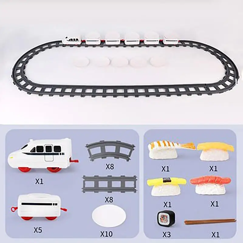 Rotating Battery Operated Train Set For Party Sushi Display Table Swing Plate Montessori Toys For Boys Girls Xmas Party Gifts