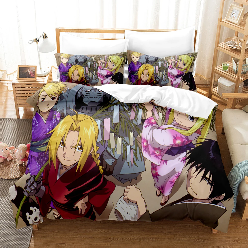 Anime FULLMETAL ALCHEMIST Bedding Sets Duvet Cover Set With Pillowcase Twin Full Queen King Bedclothes Bed Linen Home Textiles