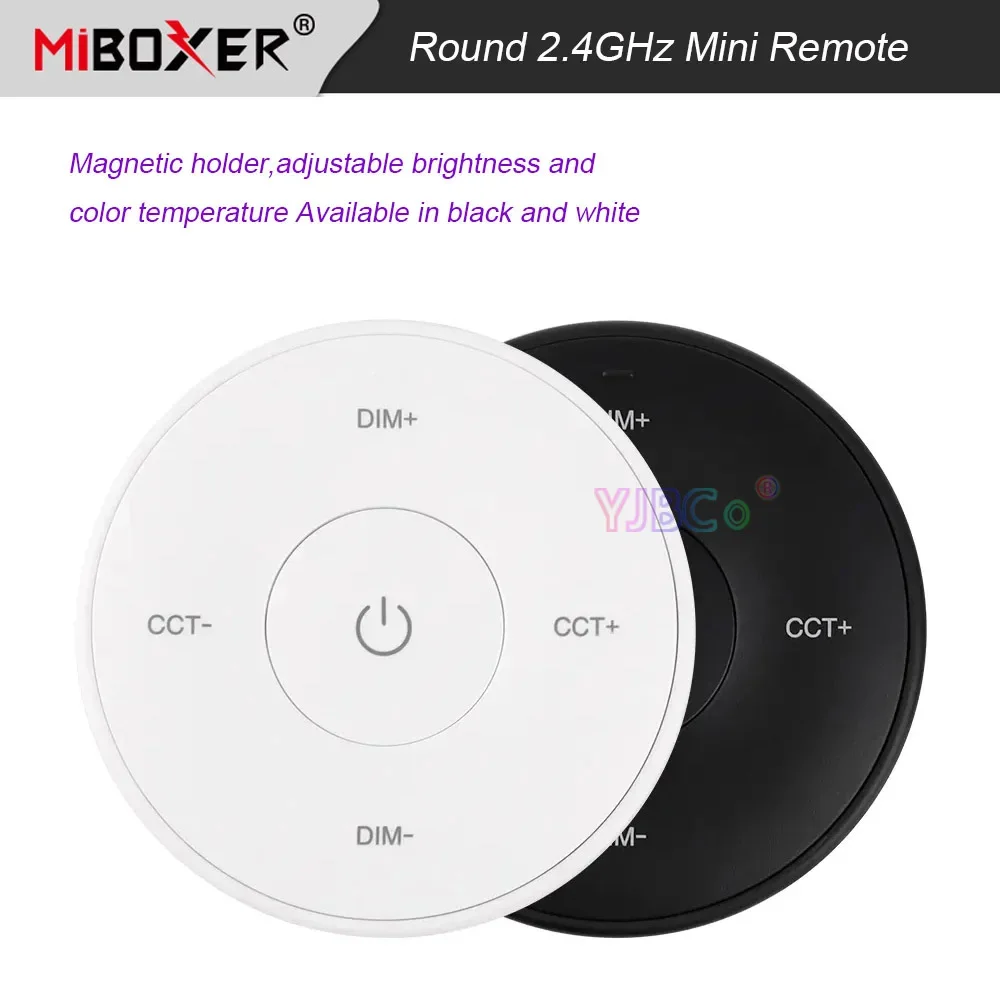 MiBoxer Round Color Temperature Mini 2.4G Panel Remote CCT adjust LED Strip tape Dimmer switch dimming light Bulb Controller