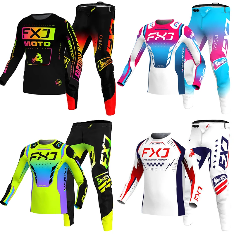 

NEW 2026 FXJ Pink enduro motocross jersey and pants mx gear set motorbike clothing mtb carracing suit Off Road equipment