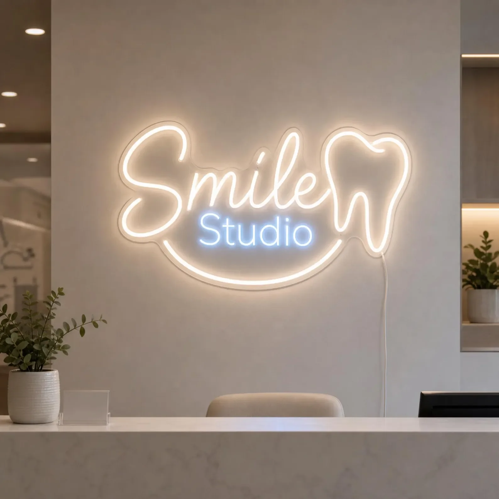 Custom Dental Smile Neon Sign For Clinic Reception,Smile Wall Decor,Teeth Whitening Studio Light,Dentist Office Opening Gift